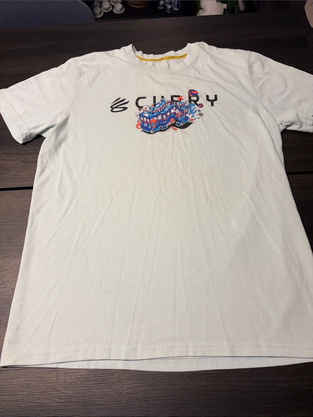 Under Armour Curry Brand Heavyweight Trolley Graphic Tee Shirt White Medium
